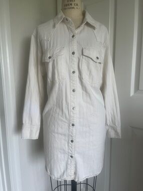 Universal Thread White Button-Front Shirt Dress